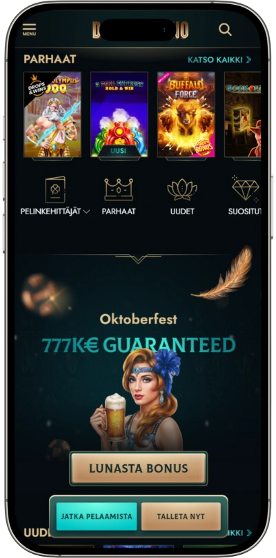 Dolly Casino - Mobiilisovellus ja Käyttöliittymä